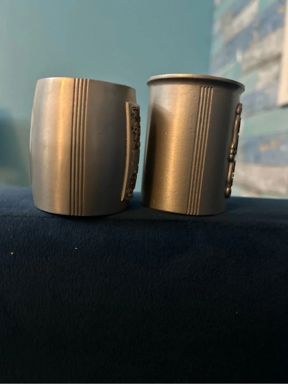 Jack Daniels Shot Glasses Metal 2002 Lot Of 2